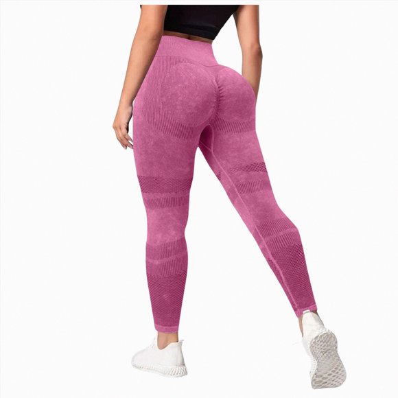 Splozh Winter Leggings Women Lifting Activewear Seamless High Waist Leggings Gym Yoga Leggings Hot Pink,S