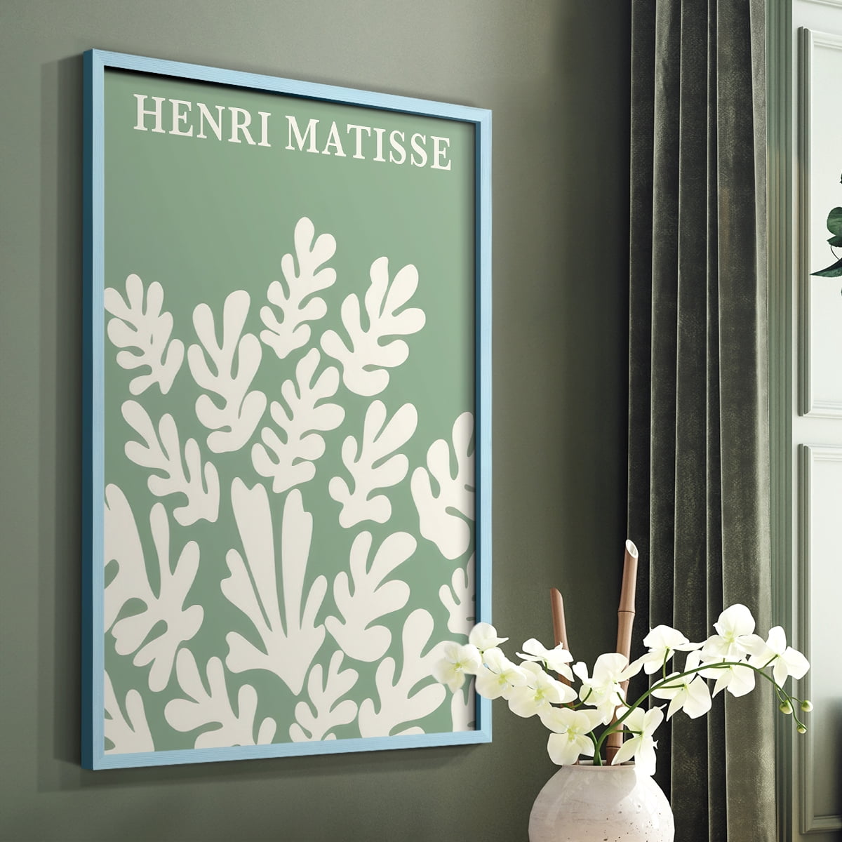 Matisse CLXXXVIII Framed Print in Blue Solid Wood 8 x 10 Framed Print