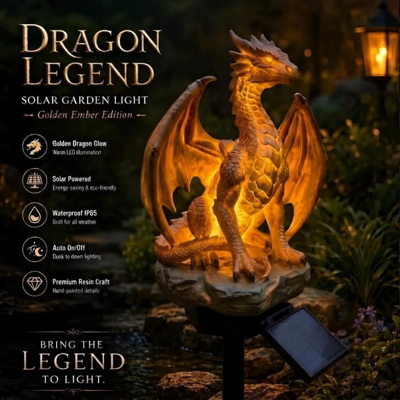 NEW 2026 Limited Edition Dragon Legend Solar Garden Light, Mythical Dragon LED Solar Lamp, Weather Resistant Yard Decor, Decorative Landscape Stake Light for Outdoor Lawn & Flower Beds