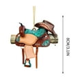 thumbnail image 3 of Western Cowboy Saddle Flat Pendant, Car Rearview Mirror and Backpack Hanging Ornament, Acrylic Decorative Charm for Holiday, Christmas and Everyday Use, 3 of 6