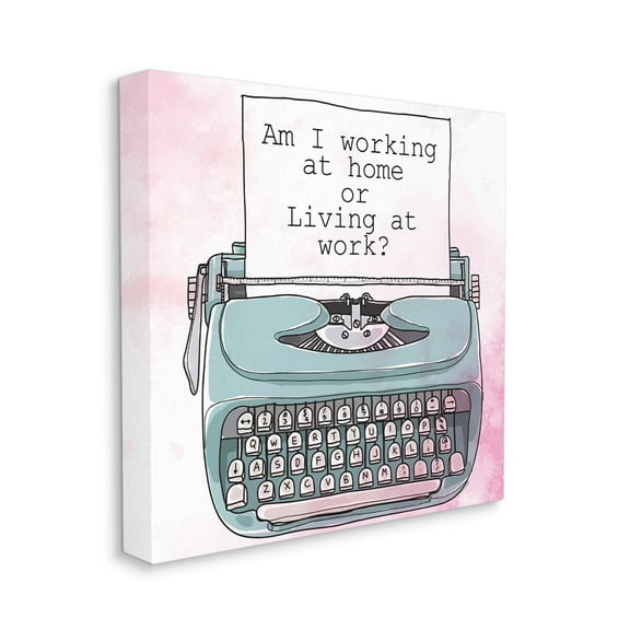 Stupell Industries Working at Home Phrase Sassy Typewriter Over Pink,36 x 36,Designed by Kim Allen