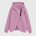 thumbnail image 2 of Half Zip Pullover Hoodie for Women Fall Winter Long Sleeve Irregular Hem Sweatshirt Color: Red Size: XL, 2 of 3
