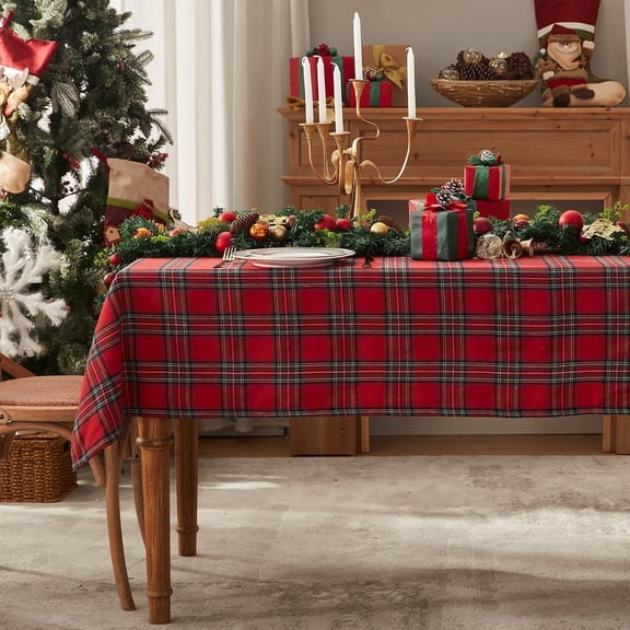 ICEANT 54"x80" Buffalo Plaid Tablecloth, Classic Country Style for Kitchen Outdoor, Washable Non Slip, Red