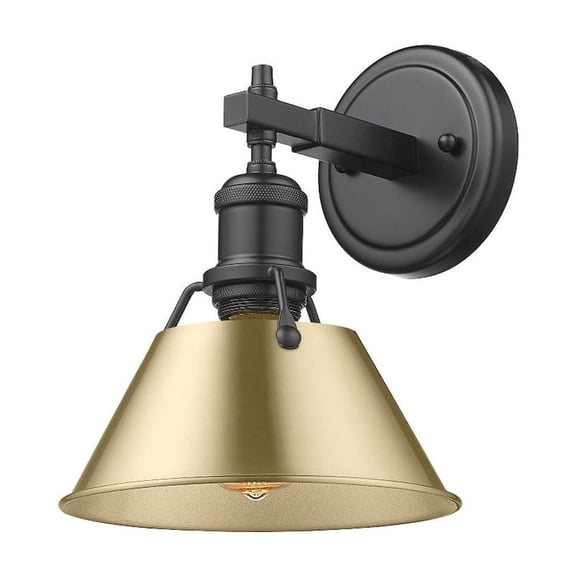 3306-BA1 BLK-BCB Golden Lighting Orwell - 1 Light Bath Vanity-9.88 Inches Tall and 7.5 Inches Wide-Matte Black Finish-Brushed Champagne Bronze Shade