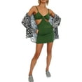 thumbnail image 1 of Faithtur Femmes Mode Sans Manches Creux Élégant Robe de Couleur Unie, 1 of 8