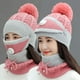thumbnail image 4 of Gorro De Punto 3 En 1 Para Invierno, Conjunto De Bufanda Con Cubierta Para La Cara, Transpirable, A Prueba De Viento, Cálido, Forro Polar, Gorro Con Pompón Para Mujeres, Niñas, Ciclismo, Esquí sonducket AP008077-03, 4 of 6