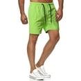 thumbnail image 2 of cllios Mens Shorts Solid Elastic Waist Mid Waist Loose Pockets Drawstring Short Pants, 2 of 4