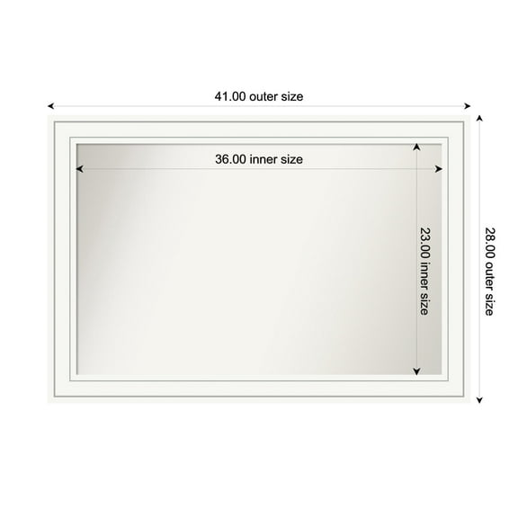 Amanti Art Custom Framed Wall and Bathroom Mirror (28 x 41 in.), Craftsman White Frame