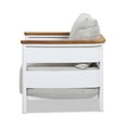 thumbnail image 3 of Jennifer Taylor Home Rhodes 29" Upholstered Teak & Aluminum Patio Arm Chair Birch Gray Chenille, 3 of 9