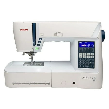 Restored Janome Skyline S6 Computerized Sewing and Quilting Machine with 196 Built-In Stitches, Automatic Thread Cutter, and AcuFeed Flex Fabric Feeding System, White (Refurbished)