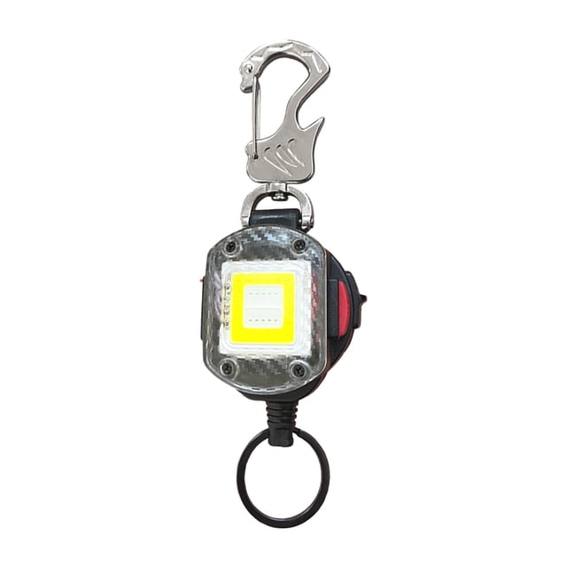 Retractable Keychain LED 3 With Base Type C Rechargeable Work Light For Camping Hiking Outdoor Activities Key Ring
