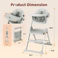 thumbnail image 5 of Ktaxon 6-in-1 Convertible Baby High Chair, Foldable Space Saver Highchair with Kitchen Standing Tower, Booster Seat for Toddlers 6M-5Y, Grey, 5 of 9
