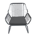 thumbnail image 6 of GDF Studio Ava Outdoor Rope and Steel Club Chairs with Cushion, Set of 2, Gray and White, 6 of 6