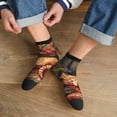 thumbnail image 3 of Naloa Sleeping Cat Flowers Ankle Socks for Women Non Slip Socks No Show Socks Classic Low Cut Casual Socks Casual Socks, 3 of 7