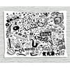 Doodle Tapestry, Music Collection with an Abstract Drawing Rock Jazz Blues Genre Classic Dancing, Wall Hanging for Bedroom Living Room Dorm Decor, 60W X 40L Inches, Black White, by Ambesonne