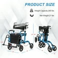 thumbnail image 3 of Giantex Rollator Walker, Folding Walking Aid w/6 Adjustable Height, Upright Walkers for Seniors Elderly, Blue, 3 of 10
