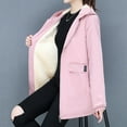 thumbnail image 4 of Hueook Fall Winter Womens Warm Coat Womens Tops Plus Size Long Sleeve Hooded Jacket Slim Winter Outwear Plush Cardigans for Women Outwear with Pocket Zipper Coat Tops Blouse, 4 of 8