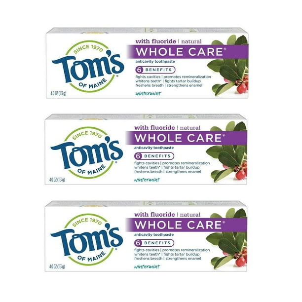 Tom's of Maine Whole Care Toothpaste, Toms Toothpaste, Natural