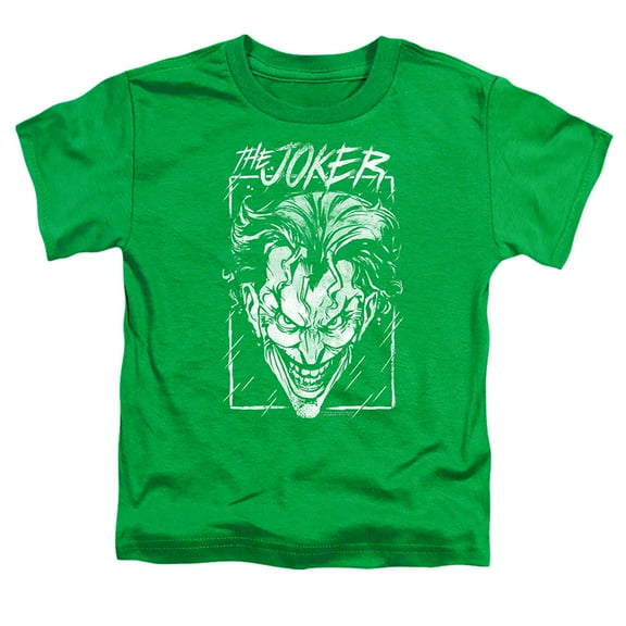 Batman Joker Storm On Green Kids T Shirt (4) for Youth Toddler Boys and Girls, Kelly Green