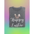 thumbnail image 3 of Happy Easter Bunny Ears T-Shirt Women -Smartprints Designs, Female 3X-Large, 3 of 4