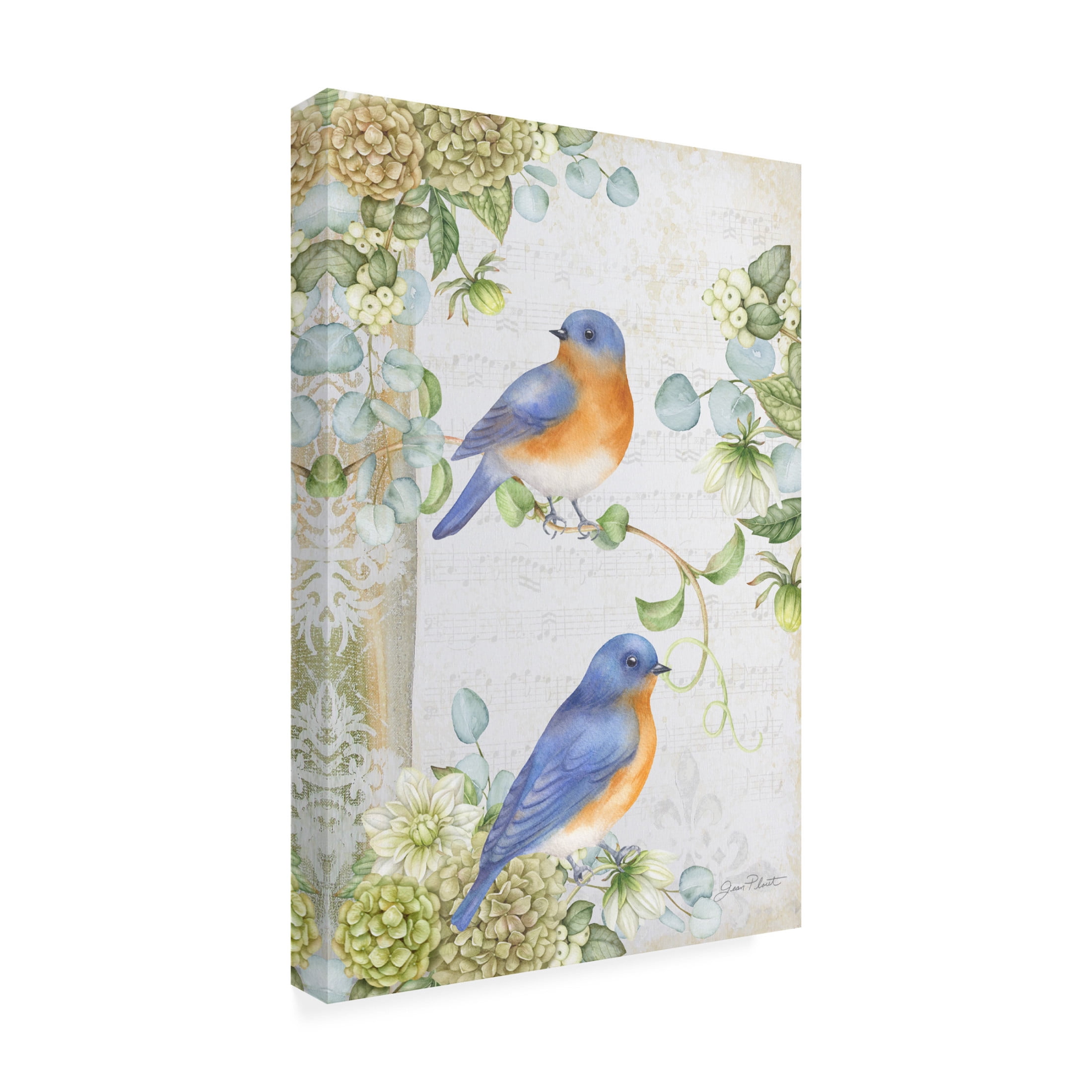 Canvas Wall Art - Jean Plout 'Songbirds D' Wall Art for Living Room, Bedroom, or Office Décor by Trademark Fine Art - 12 x 19 Inches