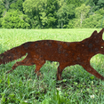 thumbnail image 3 of Rustic Metal Fox Garden Decoration with Stakes- Animals Yard Gift for Her-Birthday Gift- Art Sculptures A, 3 of 7