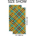 thumbnail image 3 of Soft Hand Fingertip Towels, 2 Pcs Face Bath Towels Yellow Black Blue and Gray Tartan Plaid Absorbent Washcloths for Bathroom Hotel Kitchen, 30"x15", 3 of 6