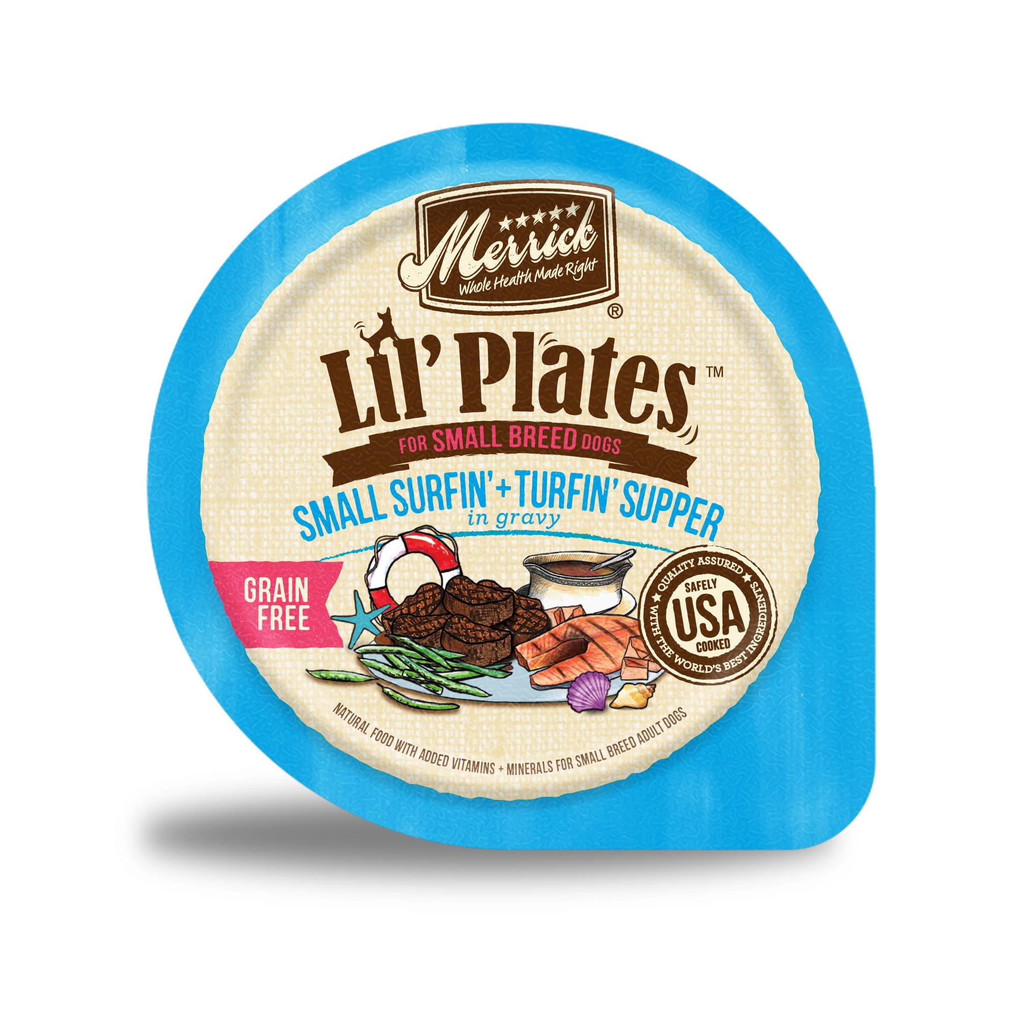 Merrick Lil' Plates Small Breed Grain Free Surfin Turfin Supper Recipe Wet Dog Food, 3.5 oz., Case of 12