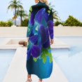 thumbnail image 2 of Robe Chemise à Manches Longues Orchidée Bleue Hawaïenne et Fougère Robe d'Été Ample Robe de Soirée Robe Femme style Coréen, 2 of 4