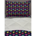 thumbnail image 3 of Valentine's Day Comforter & Sham Bedding Set, Romantic Colorful Hearts Love Happiness Theme Valentine's Day Illustration, 3 pcs Duvet Set Microfiber Filling Quilt, 5 Sizes, Multicolor, by Ambesonne, 3 of 4