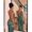 Green, variant on Womens Green Textured Halter Maxi Dress Deep V-Neck Cutout Backless