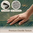 thumbnail image 6 of ODIKA 9'x12' Washable Area Rug Non-Shedding, Easy Care Fan Shaped Botanical Motif Elegant Border Structured Foliage Design for Master Suite, California King, Under Bed, 6 of 7
