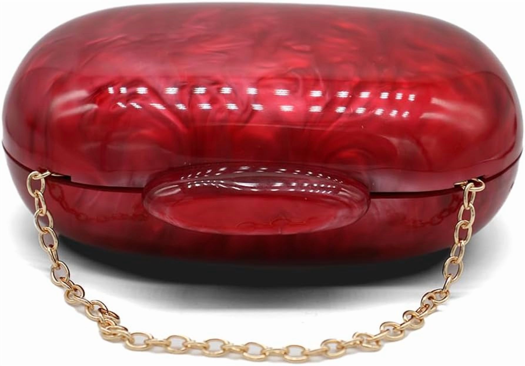 Kwuty Acrylic Evening Clutch Bag for Women Shell Shape Shoulder Crossbody Bag Glitter Marble Purse Handbag