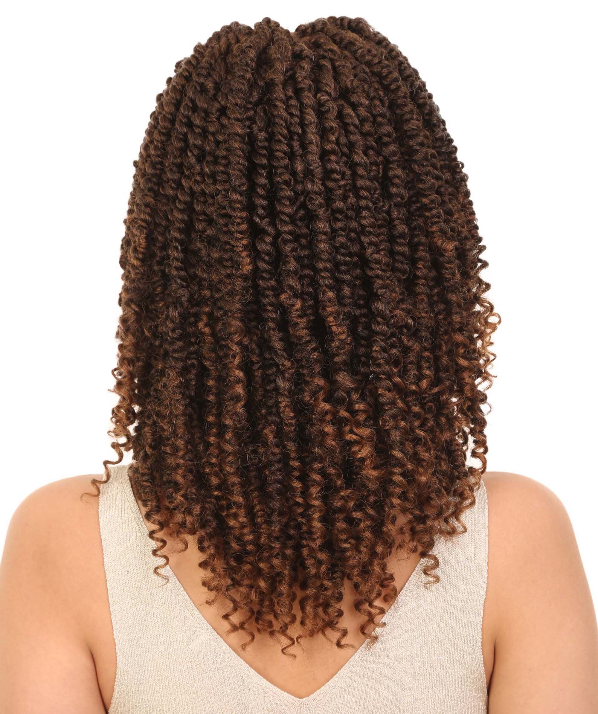 LUXLUXE 16″ Synthetic HD Lace Passion Twist Wig — Loose Curly Medium Length Springy Curls for Party, Wedding & Daily Wear