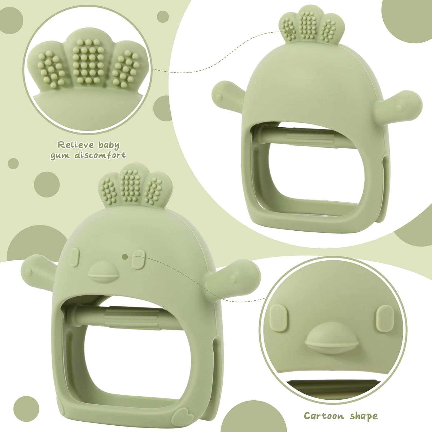 Baby Teething Toys, Cute Chick Silicone Teether for Infants 3+ Months, Food-Grade Silicone Hand Grip Chew Toy, BPA Free