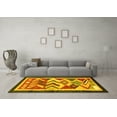 thumbnail image 3 of Ahgly Company Machine Washable Indoor Square Abstract Yellow Contemporary Area Rugs, 3' Square, 3 of 4