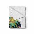 thumbnail image 2 of Folk Art Soft Flannel Fleece Throw Blanket, Animal Print Image with Blossoming Abstract Floral Ornamental Silhouette, Cozy Plush for Indoor and Outdoor Use, 60" x 80", Multicolor, by Ambesonne, 2 of 6