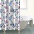 thumbnail image 4 of Watercolor Butterfly Flower Leaf White Pattern Shower Curtain 72"x72" ,Bathroom Decorative Shower Curtains Set with 12 Hooks,Modern Waterproof Washable Shower Curtain, 4 of 6