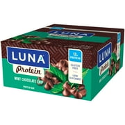 Clif Bar - Luna Protein Bars Box for Women Mint Chocolate Chip - 12 Bars