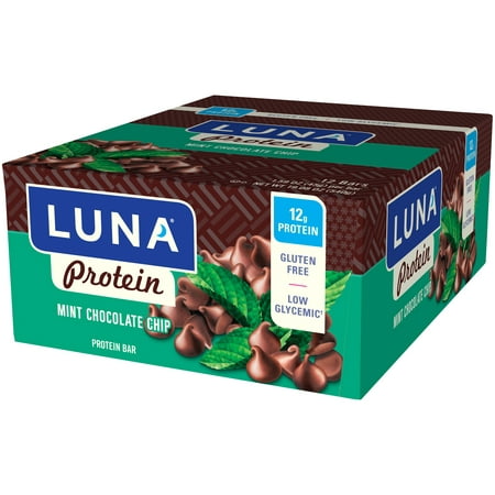 Luna Protein Bar, Mint Chocolate Chip, 12 Ct