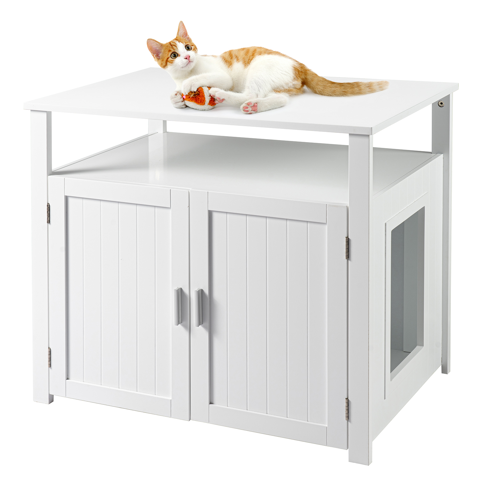Cat Litter Box Furniture Hidden, Large Cat Litter Box Enclosure Side