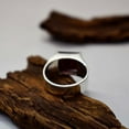 thumbnail image 4 of Square Red Garnet Ring: Sterling Silver Unisex Wedding Band, 4 of 7