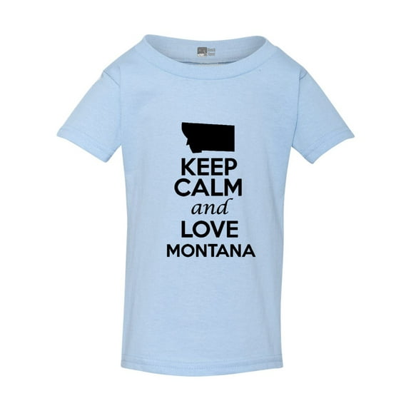 Keep Calm and Love Montana Country People Map Patriotic Toddler Kids T-Shirt Tee