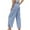 Blue, variant on Rhuody Casual Pants For Women Stylish Striped Loose Fit High Waist Nine Inch Straight Leg Trousers Retro Daily Wear Blue L
