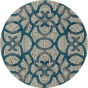 Art Carpet 841864108941 5 ft. Bastille Collection Trellis Woven Round Area Rug, Gray