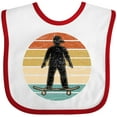 thumbnail image 3 of Inktastic Skateboarding Retro Sunset Skateboarder Boys Baby Bib, 3 of 4