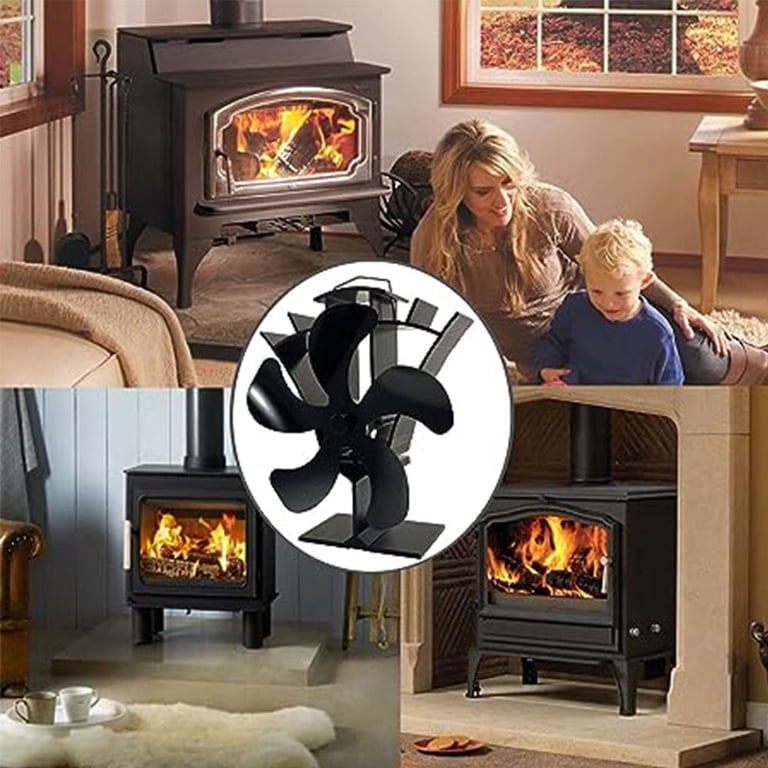 Wood Stove Fan Heat Powered,5 Blades Fireplace Fan Non Electric Eco  Friendly Quiet Warm Air Stove Fan for Wood/Log Burner/Fireplace -  Walmart.com