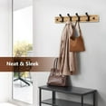 thumbnail image 7 of Coat Hooks Wall Mounted, Bamboo Coat Rack, Heavy Duty Decorative Wall Hooks for Hanging Bag, Robes, Jacket, Clothes, Towels, Dog Leashes, 7 of 7