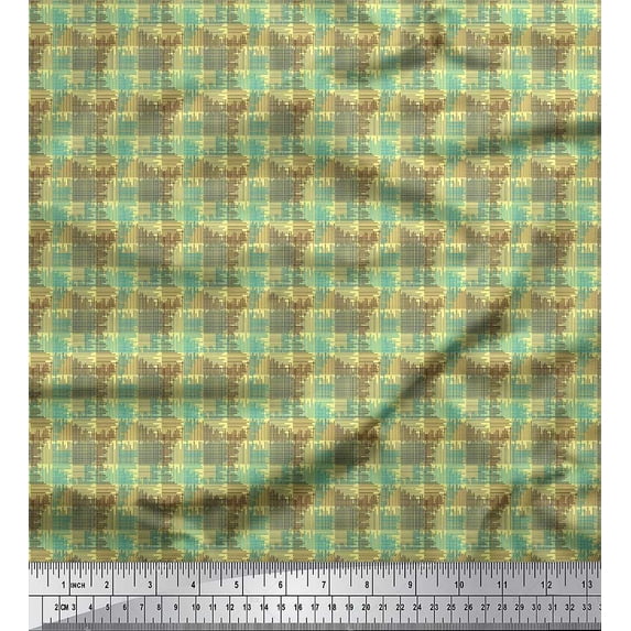 Soimoi Cotton Duck Fabric Musical Sound Wave Lines Shirting Fabric Prints by Yard 42 Inch Wide