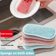 thumbnail image 3 of HLONK 4PCS Reusable Dish Washable Sponge Microfiber Scouring Sponge With 2Sticky Hooks, 3 of 7